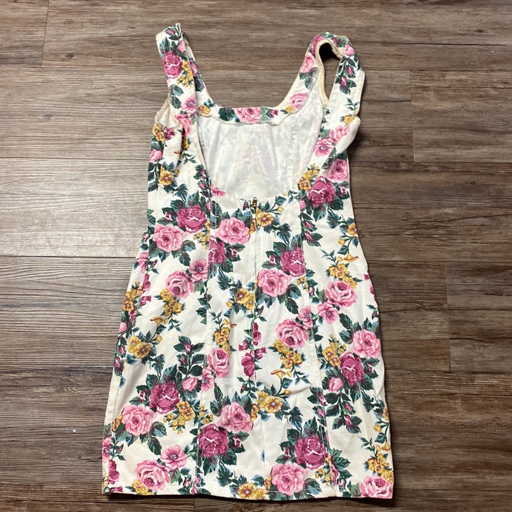Vintage Bongo Denim floral mini dress